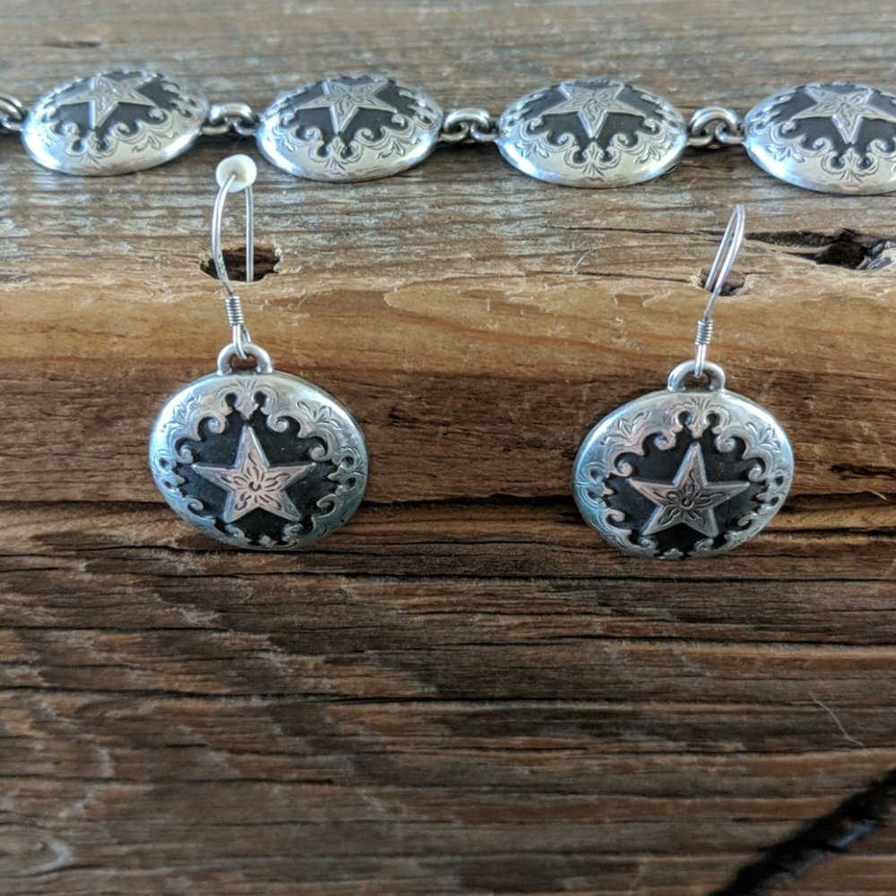 Star earring and bracelet set